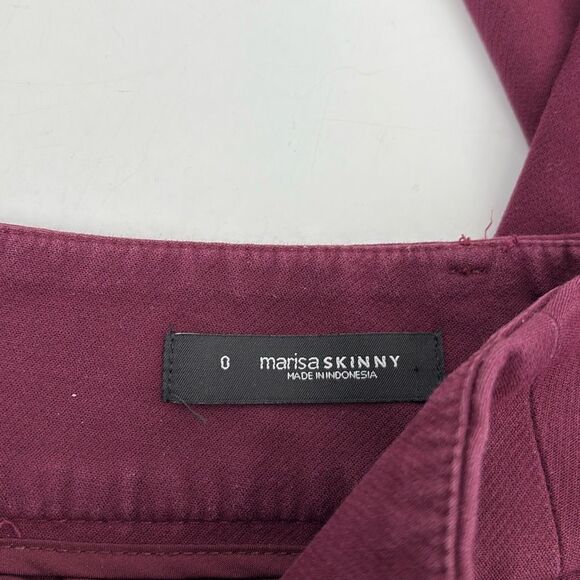 Ann Taylor Loft Marisa Skinny Cropped Stretch Pants Burgundy 0 - Picture 10 of 11